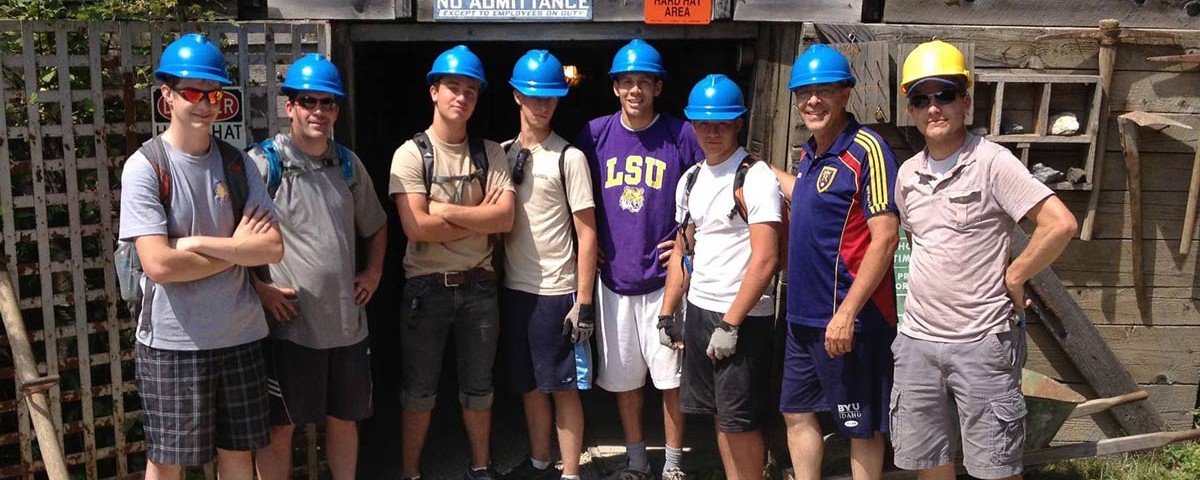 Boys Scouts on tour at the Mine